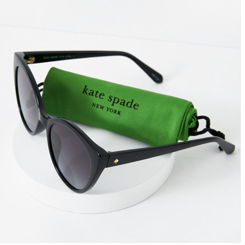 Kate Spade Samantha Sunglasses Black Frame Black Lenses NEW $129